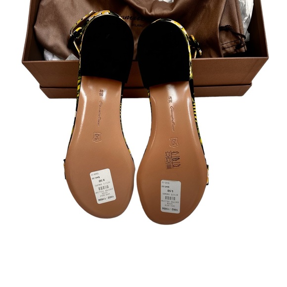 NIB Gianvito Rossi Satin Floral Print Black Sandal Sz 9.5 - Picture 5 of 8